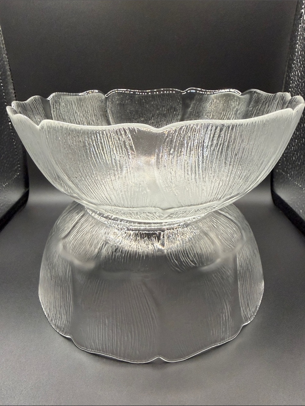 Vintage Arcoroc Fleur Collection Large Bowl Set of 2